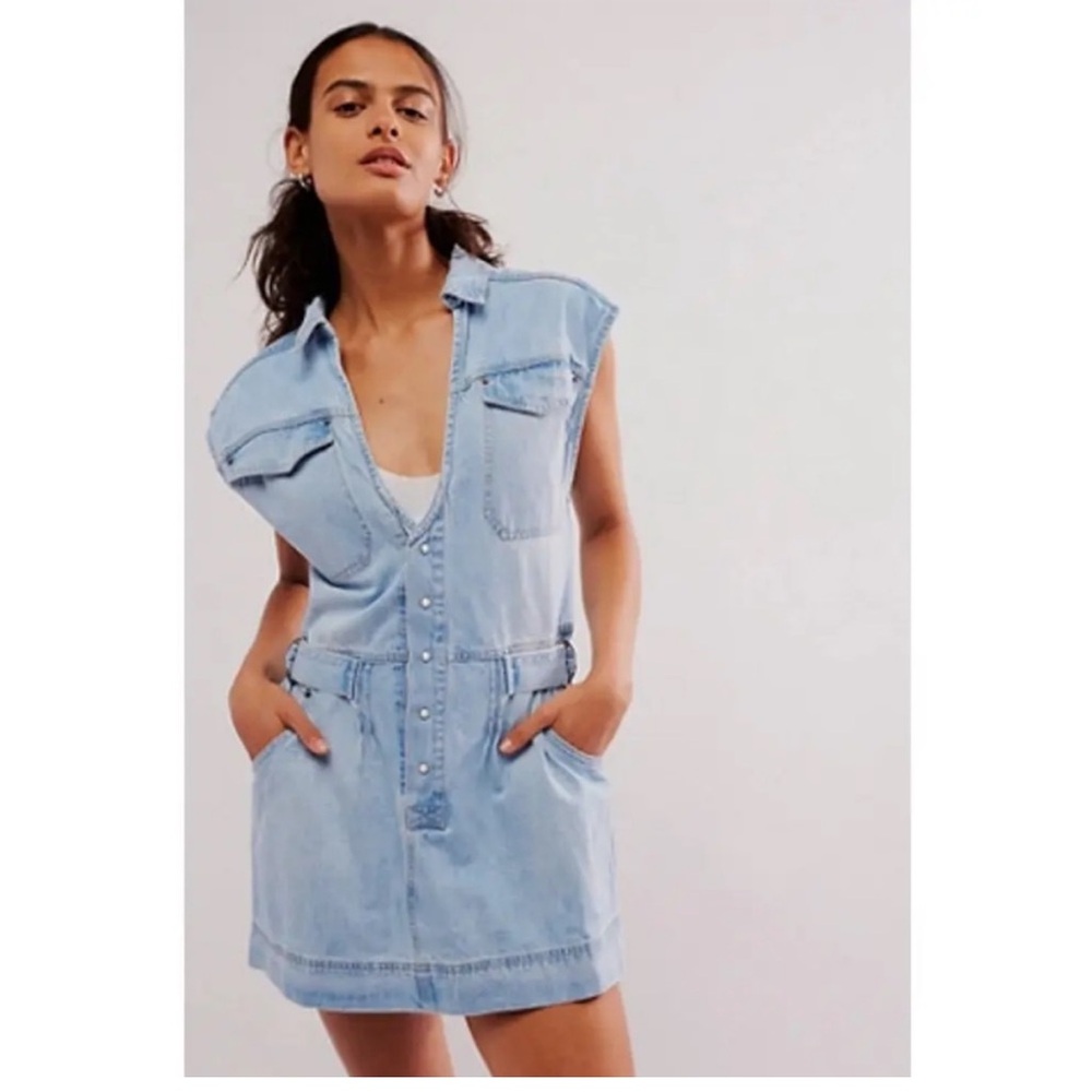 Free People Rowley denim‎ mini dress S